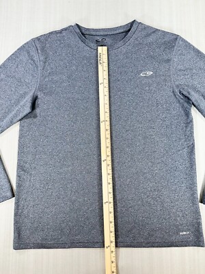 Mens Champion Duo Dry Gray Long Sleeve Dri Fit Shirt Size M #2688