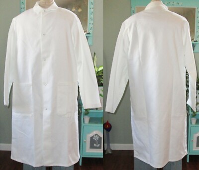 Best Medical L/S Lab Coat Snaps 2 Pockets 44'' Length Side Vents Sz S & M White