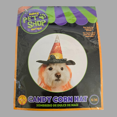 NEW Rubies Pet Shop Boutique Halloween Candy Corn Witch Hat Dog Costume Size S/M