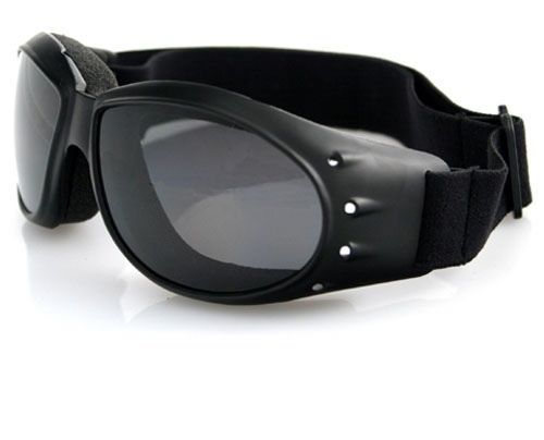 Bobster BCA001R Cruiser Goggles - Black Frame - Smoked Reflective Lenses - Foto 1 di 1