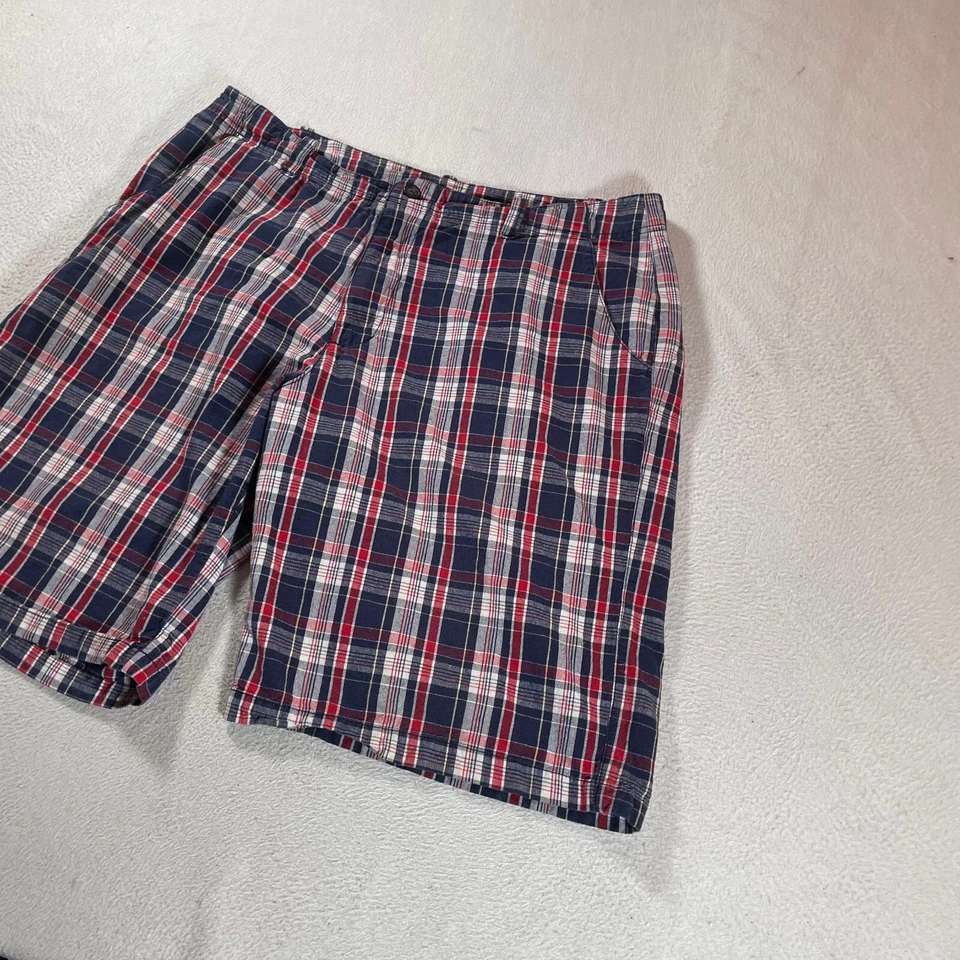 Y2K Bugle Boy Shorts Mens 36 Blue Plaid Skate Baggy Cargo Plaid Street Grunge - Image 2 of 4