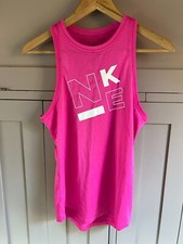 Nike Legend High Neck Dri Fit ladies sports/fitness tank in pink/white - Small