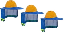3 Pack Hard Hat Sunshield Upgrade Full Brim Neck Sunshade Cover - BLUE
