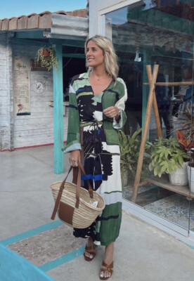 ZARA NWT SS22 WOMAN PRINTED TUNIC DRESS TIE BELT Green