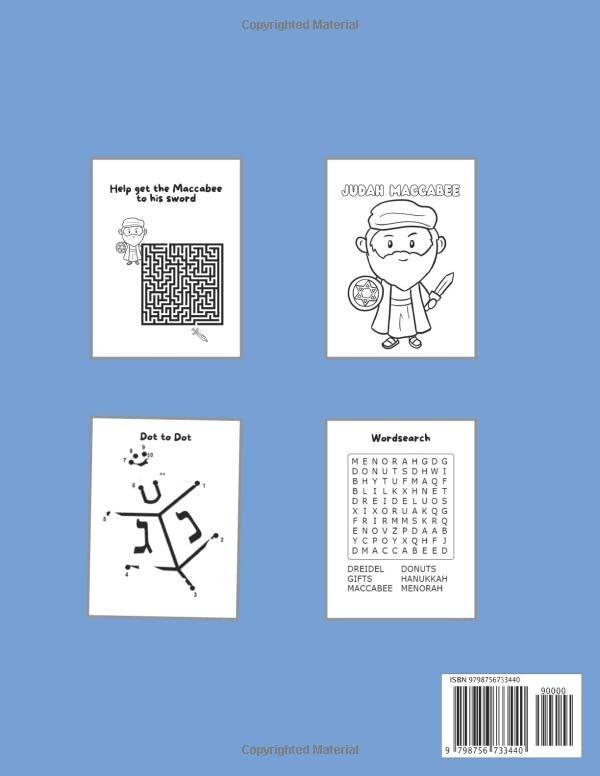 Hanukkah Activity Book for Kids An Amazing Chanukah Puzzle and Coloring ...