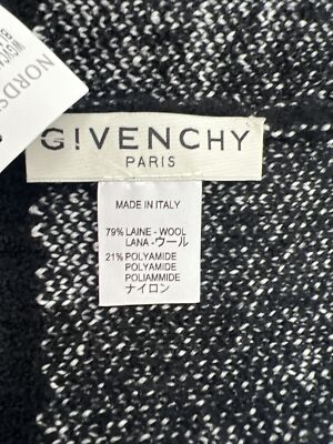 Givenchy Unisex Houndstooth Logo Wool Blend Beanie Black  display picture 1