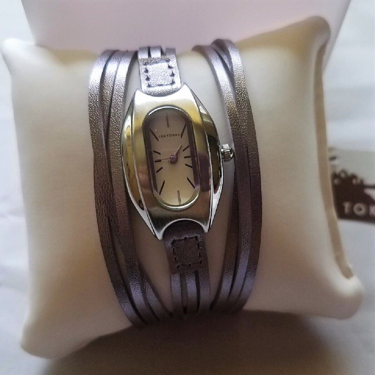 TokyoBay Angel Watch in SILVER Stainless Steel with Faux Leather Straps