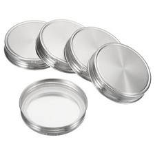 1Set/5pcs 86mm Wide Mouth Stainless Steel Mason Jar Lids with Sealing Ring