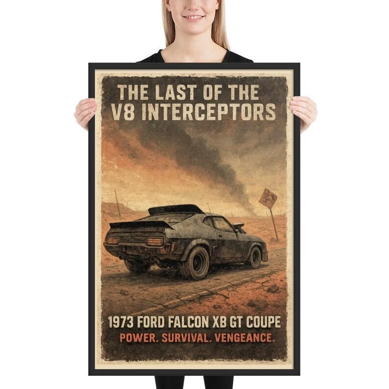 1973 Ford Falcon Interceptor Poster – Mad Max Muscle Car Wall Art - Image 3 of 4