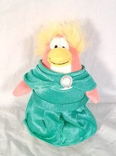 Disney Club Penguin Princess Pink w/ yellow hair Teal Dress, Plush 8  