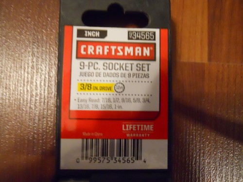 CRAFTSMAN 934565 9 Piece Sae Standard Socket Set 3/8" Drive Easy-to-Read - Picture 2 of 2