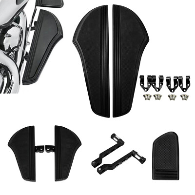 Defiance Floorboard Black Footboards Lever Brake Pad Pedal Fit For Trike Touring