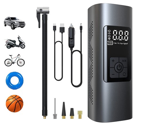 Mini Compressore ad Aria Auto Portatile Gonfiatore Ricaricabile Display LED Auto - Foto 1 di 7