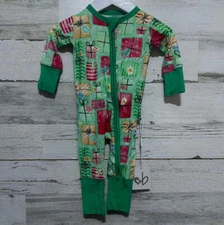 Size Newborn Birdie Bean bamboo green gift boxes convertible zip up romper - new