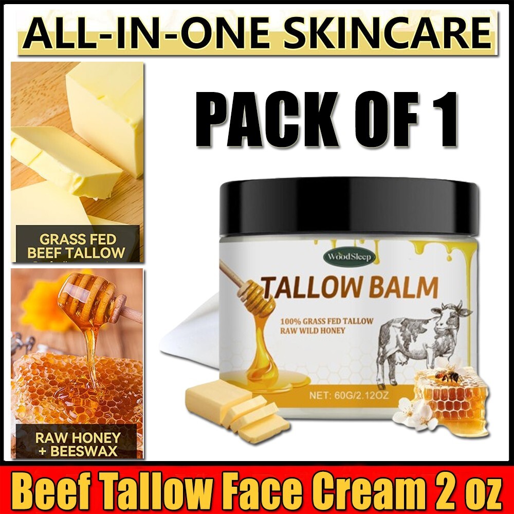 Organic Grass Fed Tallow and Honey Face Balm 2 fl oz