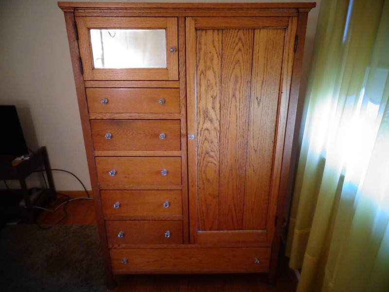 Antique Wood Armoire Cabinet Chifferobe Dresser
