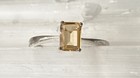 0.76ct Emerald Cut Brazilian Citrine Sterling Silver Rhodium Size 7.75 Ring 1.6g — photo 3