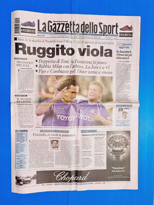 GAZZETTA DELLO SPORT 21 NOVEMBER 2005 FIORENTINA-LUCA TONI-JORGENSEN-FISICHELLA
