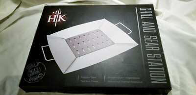 Hell's Kitchen Stainless Steel Cast Iron Center Grill & Sear Station New in Box