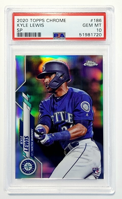 2020 Topps Chrome Kyle Lewis 186 RC Rookie SP Image Variation PSA 10 GEM MINT
