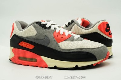 NIKE AIR MAX 90 USED SIZE 8.5 VINTAGE SAIL COOL GREY INFRARED 543361-161