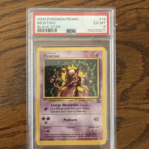 Pokémon TCG Mewtwo 14/53 Black Star Promo WOTC, PSA 6