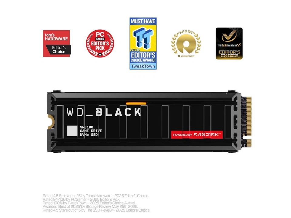 WD_BLACK SN8100 NVMe SSD - 2TB, With Heatsink, M.2 2280 PCI-Express 5.0 x4 - Image 2 of 4