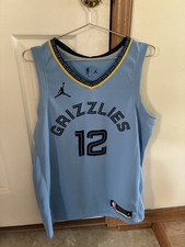 Ja Morant Memphis Grizzlies #12 Nike Jordan Swingman Jersey Mens Large Blue NBA