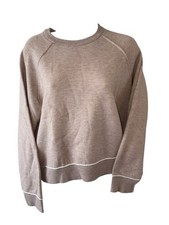 Pilcro Anthropologie The Oaklyn Cozy Crew-Neck Sweatshirt by Pilcro Cream- Small