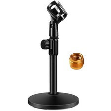 InnoGear Desktop Microphone Stand, Upgraded Adjustable Table Mic Stand Black