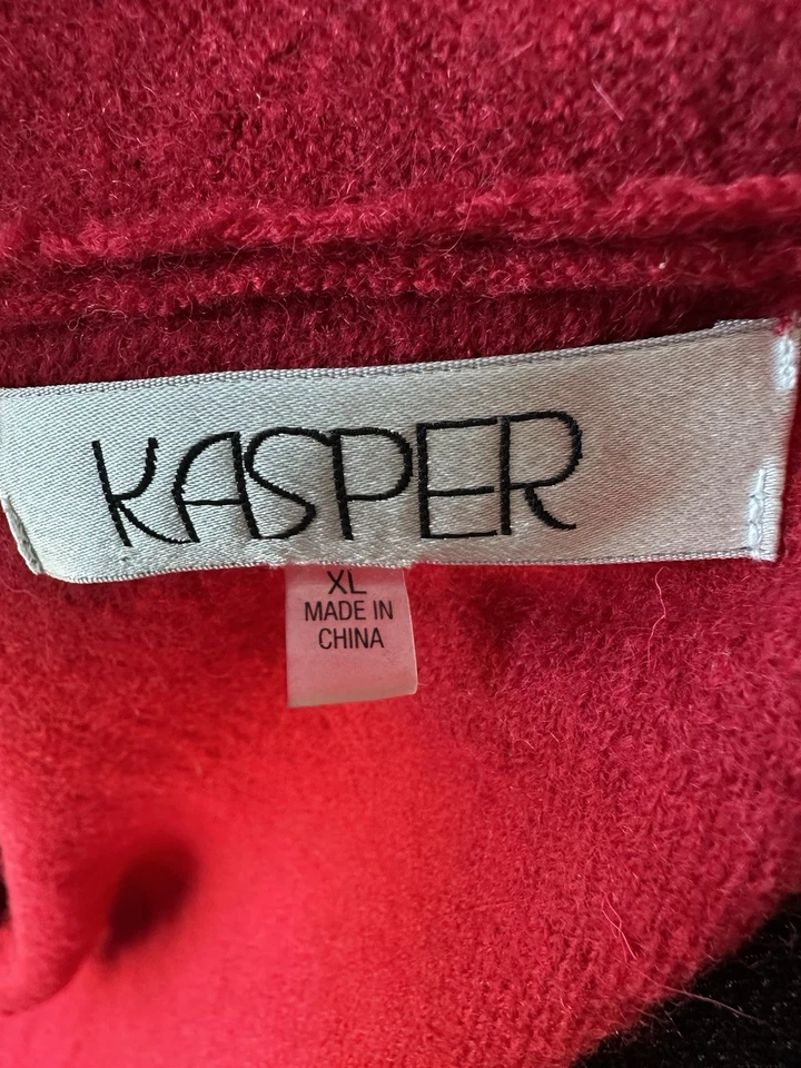 Suéter para mujer Kasper 100 % lana rojo talla XL Foto 4 de 4