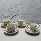 MOMA Espresso Cups & Saucers Raffaellesco Hand Painted Dragons Set of 4 Italy