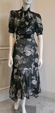 Walter Baker Neck Bow Tie Ruffled Short Sleeve Dress Sz 2 NWOT