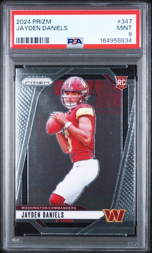 2024 PANINI PRIZM #347 JAYDEN DANIELS ROOKIE RC PSA 9