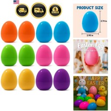Vibrant Fillable Easter Eggs - 12 Pack Large 3.74'' for All Your Festive Needs