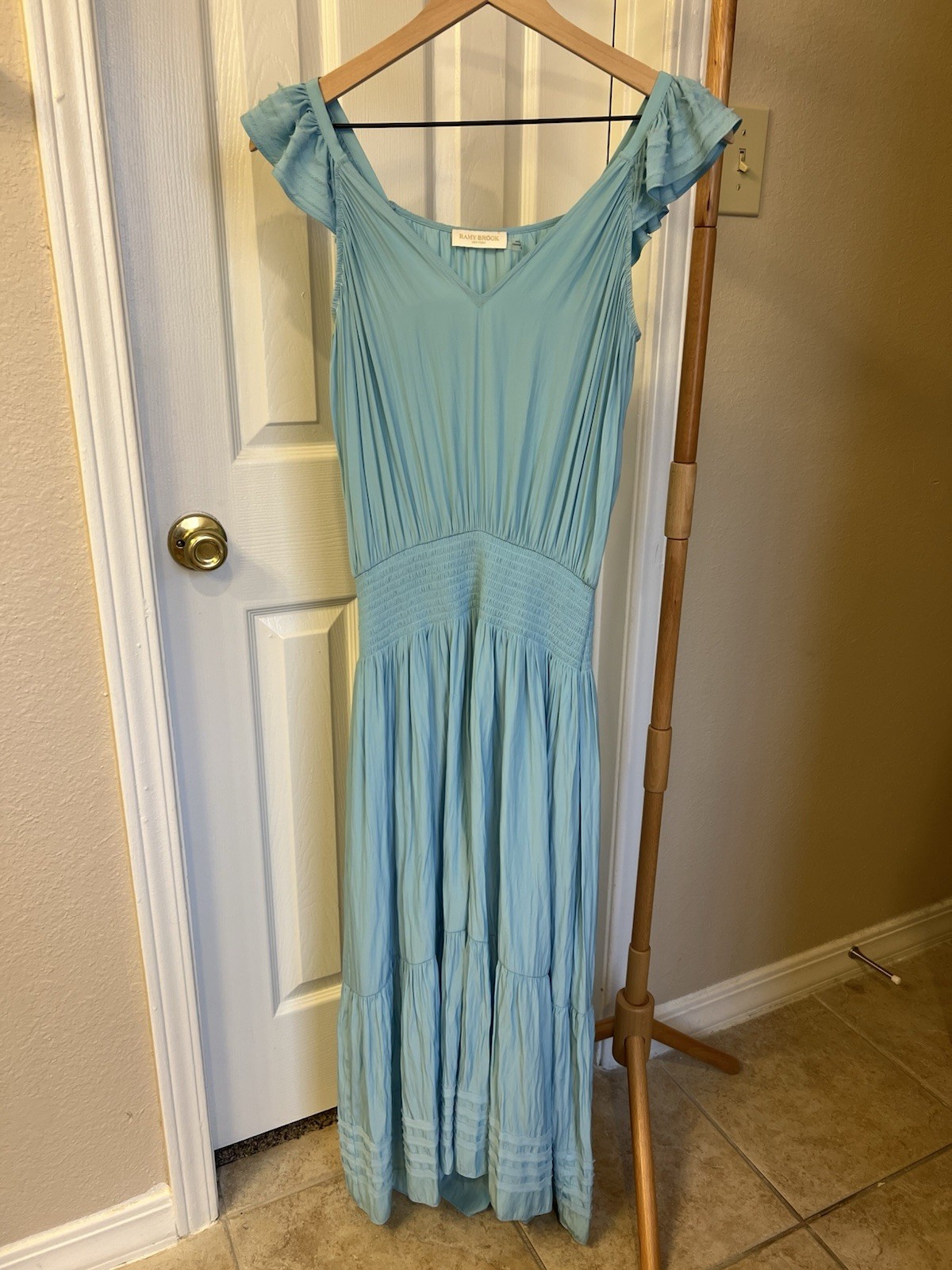 Ramy Brook Women's Blue Dress Short Sleeve Size Small