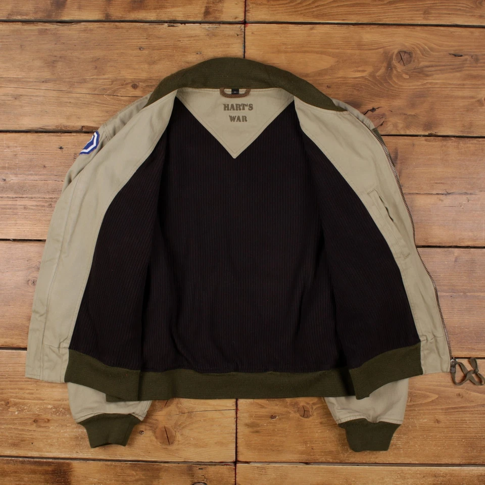Chaqueta Militar Vintage Banner XL Bombardero Hart's War Película Beige Foto 4 de 4