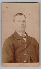 Antique CDV Unmarked Handsome Man Light Eyes Bow Tie Unmarked