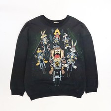 Vintage Looney Tunes Motorcycles Crewneck Sweatshirt Size XL Double Sided 90s