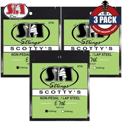 3-PACK SIT SC6E7TH Scotty's Non-Pedal/Lap Steel Semi-Flat Guitar Strings E 7TH