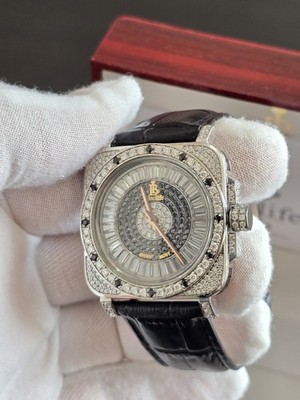 Royal Frost 925 Sterling Silver Moissanite Watch, a premium men's luxury