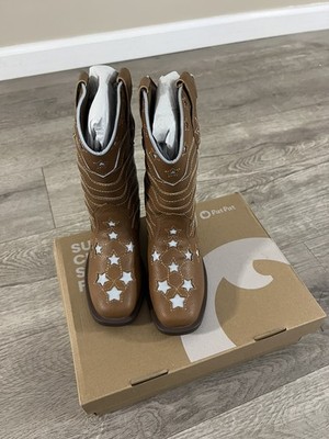 New in Box Patpat Kids Brown Glow In The Dark Cowboy Boots Size 7 or 9 kids. 