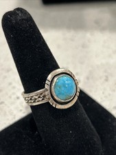 Vintage Southwestern Sterling Silver  Turquoise Women's Ring, Size 8