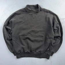 VTG 90s Russell Athletic USA Made Turtle Neck Sweatshirt Men XL Black Prep