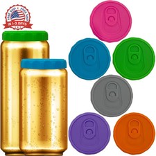 Silicone Soda Can Lids 6 Pack Reusable Silicone Can Covers, Can Stopper or Prote