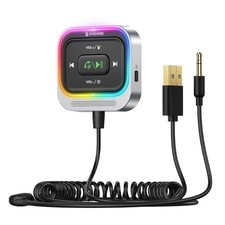 Receiver 3.5mm Aux Car Adapter Bluetooth Receiver Car Kit Silver Bluetooth 5.4