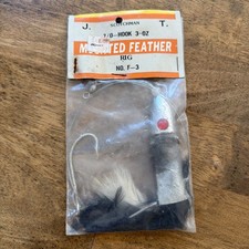 VINTAGE J.T Scotchman 7/0 Hook 3 Oz. Mounted Feather Jig No. F-3 - NEW SEALED