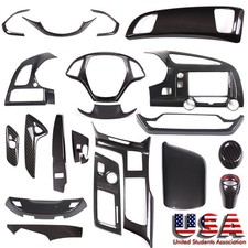 Abs Carbon Fiber Interior Center Console Panel Trim Set For Corvette C7 14-19 Us Abs Carbon Fiber Interior Center Console Panel Trim Set For Corvette C7 14-19 Us