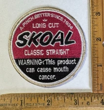 Vintage Skoal Long Cut Classic Straight Chewing Tobacco Iron On Patch Advertise