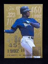 KEN GRIFFEY JR. MARINERS 1995 FLAIR HOT NUMBERS INSERT CARD # 4 OF 10 IN THE SET